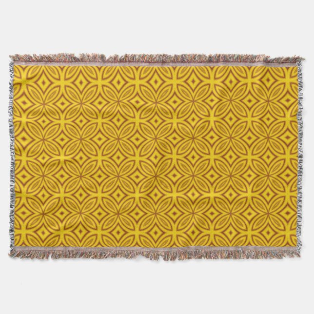 Couverture Motif géométrique abstrait jaune et marron (Devant)
