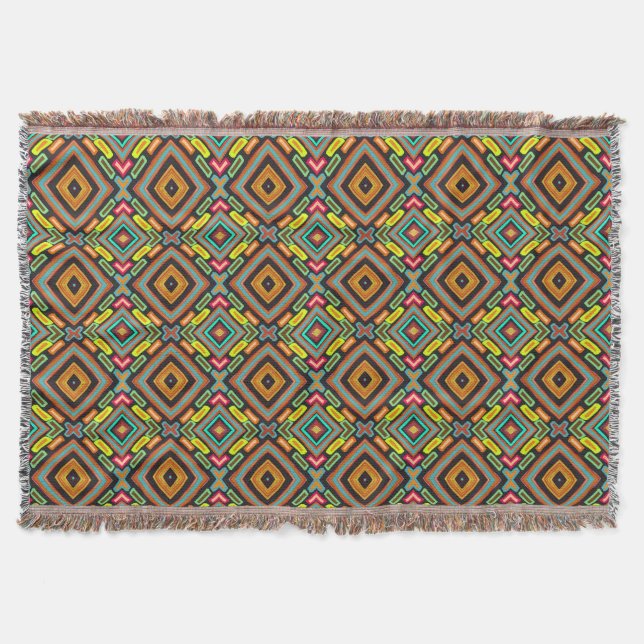 Couverture Motif géométrique coloré unique (Devant)