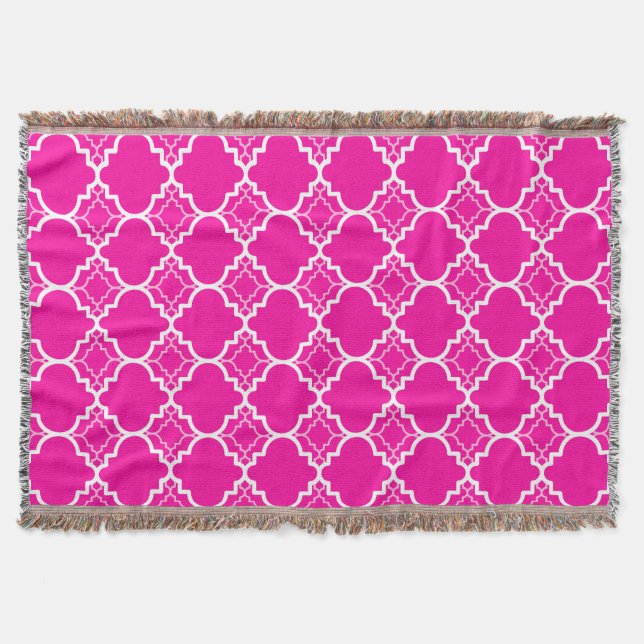 Couverture Motif géométrique de Quatrefoil de roses indien (Devant)