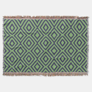 Couverture Motif géométrique diamant bleu et vert