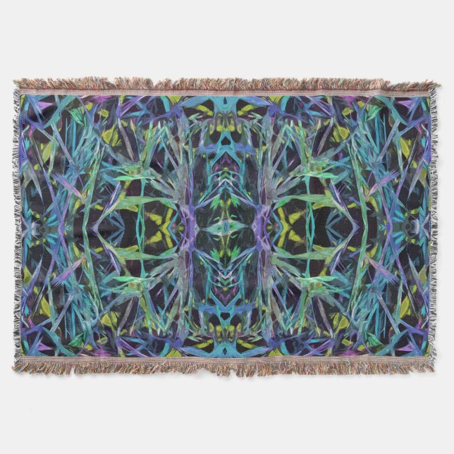 Couverture Motif géométrique en laiton bleu (Devant)