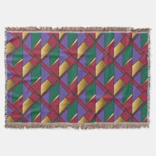 Couverture Motif géométrique Gold violet vert rouge