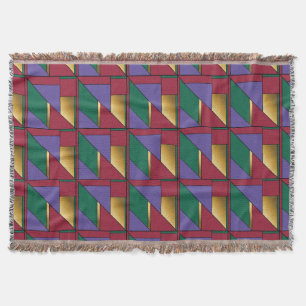 Couverture Motif géométrique Gold violet vert rouge