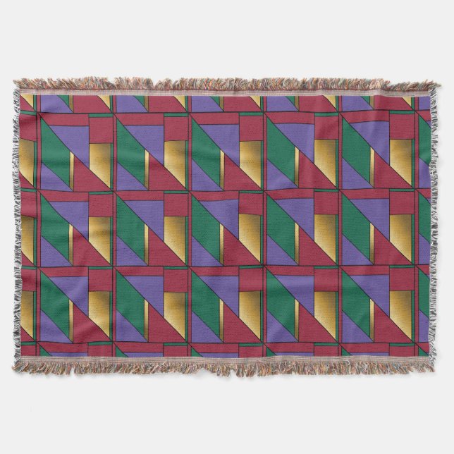 Couverture Motif géométrique Gold violet vert rouge (Devant)