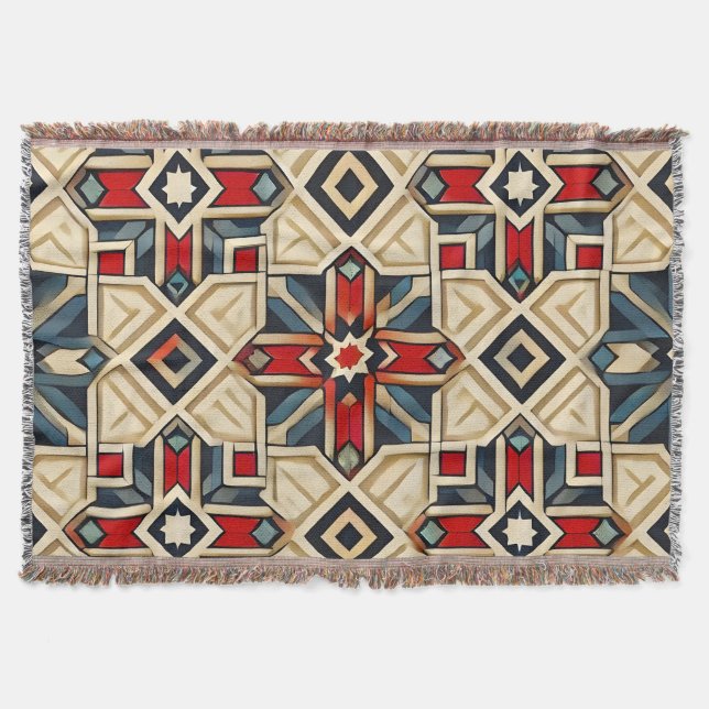 Couverture Motif Géométrique Intriqué avec des Couleurs Audac (Devant)