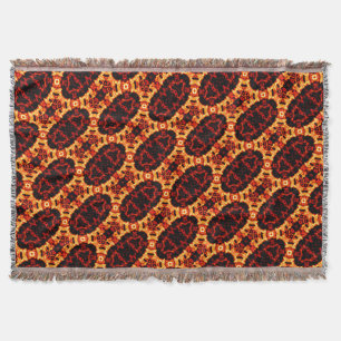 Couverture Motif géométrique Orange Brown Rustic Thon Blanke