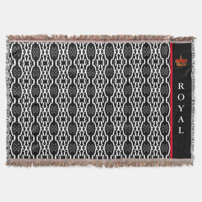 Couverture Motif géométrique ovale chic en noir et blanc (Devant)