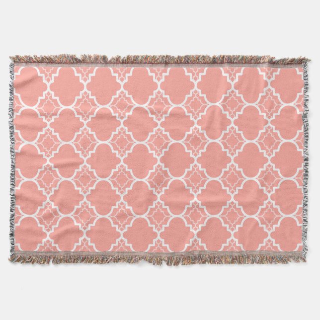 Couverture Motif géométrique rose de corail de Quatrefoil (Devant)