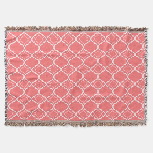 Couverture Motif géométrique rose de corail foncé de (Devant)