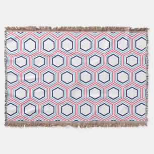 Couverture Motif géométrique rose et bleu