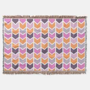 Couverture Motif géométrique rose pourpre orange de Chevron