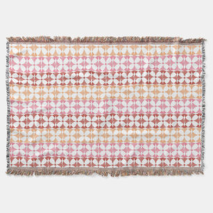 Couverture Motif géométrique rouge rayures ikat