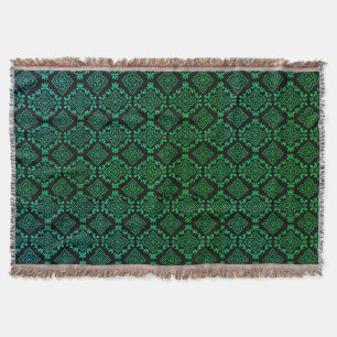 Couverture Motif géométrique vert / Impression indienne