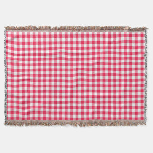 Couverture Motif Gingham Rouge et Blanc Classique Rustique