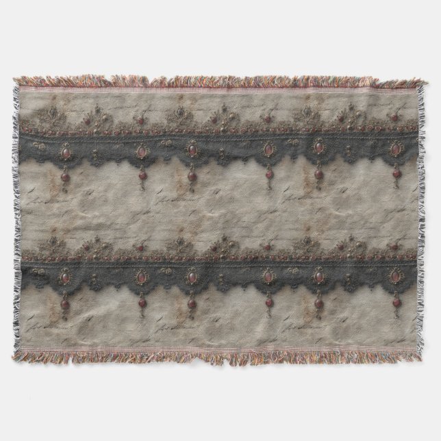 Couverture Motif gothique en dentelle rubis victorien (1) (Devant)