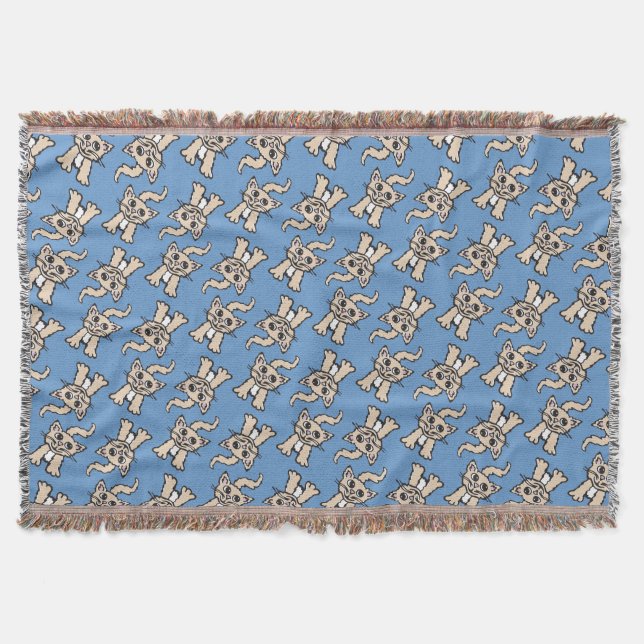 Couverture Motif graphique en chats bleu brun (Devant)