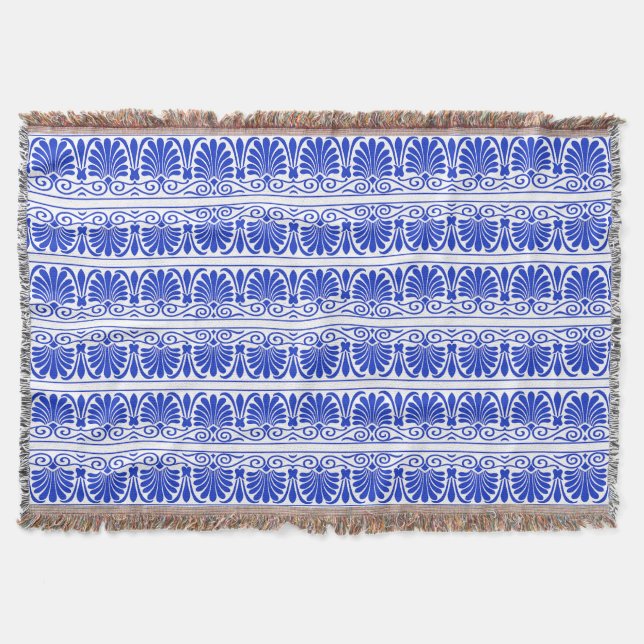 Couverture Motif grec méditerranéen bleu (Devant)