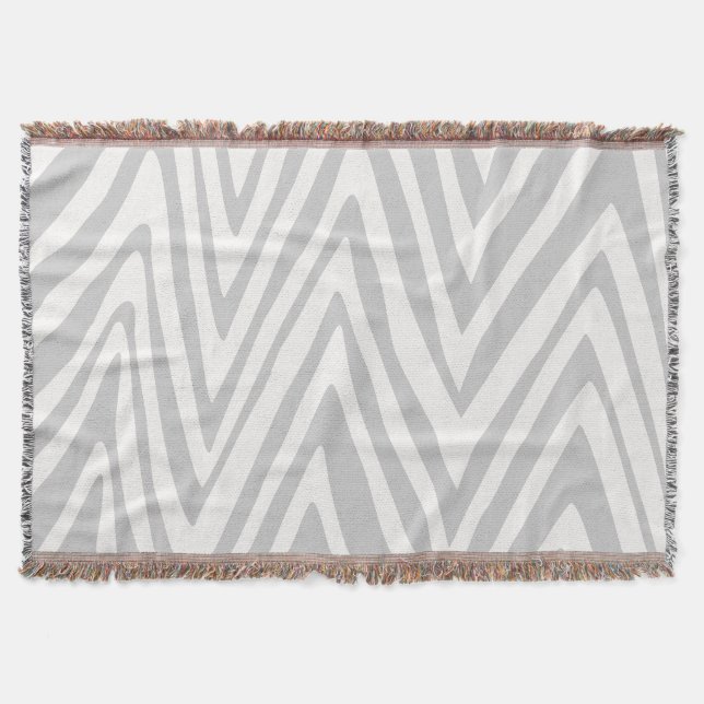 Couverture Motif gris et blanc en zig zag (Devant)