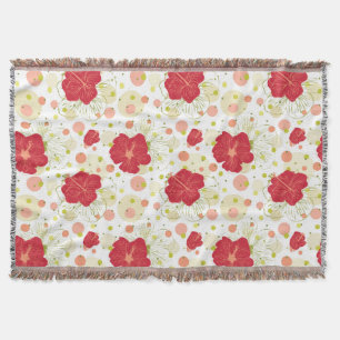 Couverture Motif Hibiscus tiré à la main