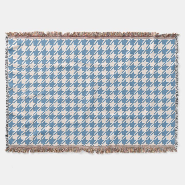 Couverture Motif Houndstooth Blue+Cream (Devant)