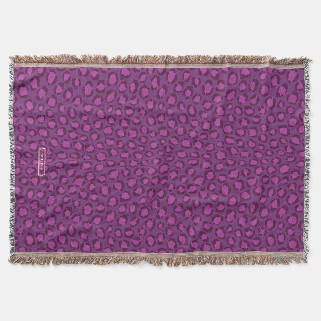 Couverture Motif imprimé guépard violet blanc chic et audacie (Devant)