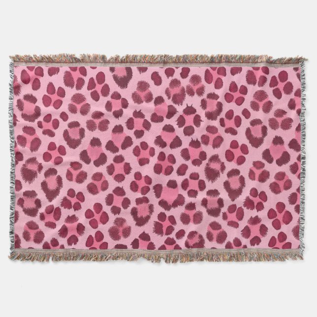 Couverture Motif imprimé léopard rose (Devant)