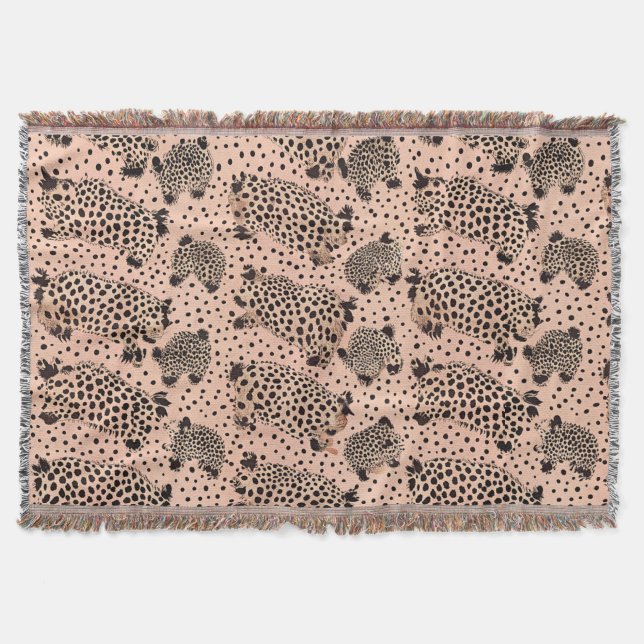 Couverture Motif Imprimé Léopard Rose – Animal Chic (Devant)