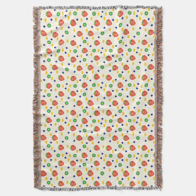Couverture Motif joli de fraise (devant Vertical)