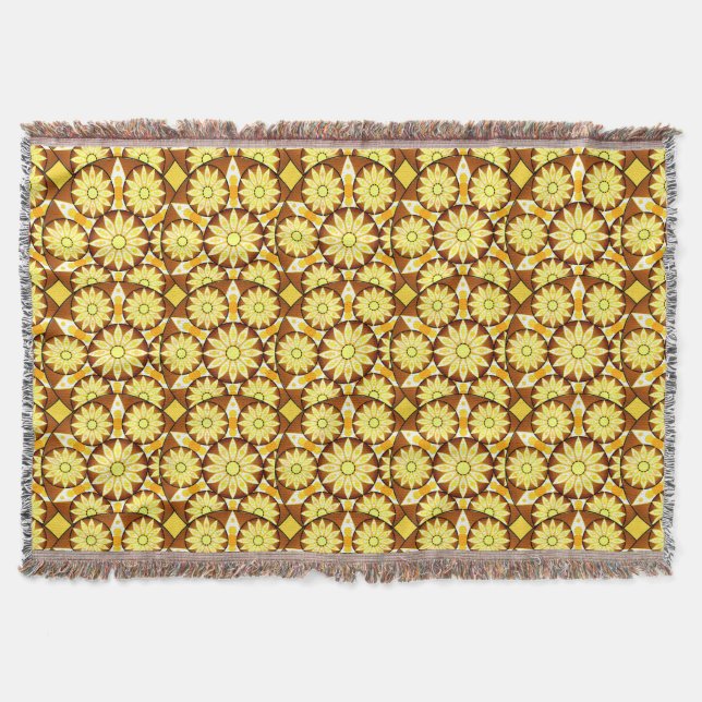 Couverture Motif Mandala, tons marron et or (Devant)
