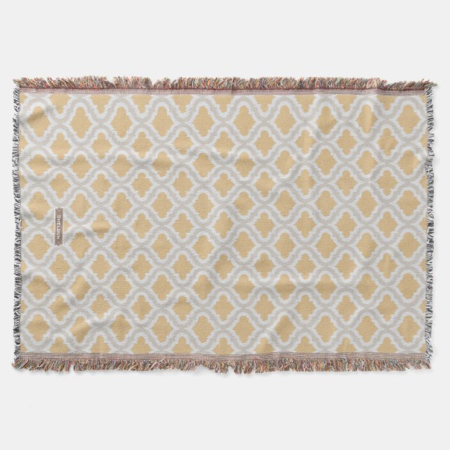 Couverture Motif marocain d'ikat neutre chic (Devant)