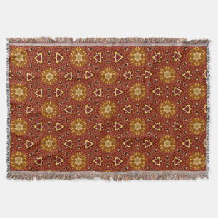 Couverture Motif Masala Jaune Brun Épicé