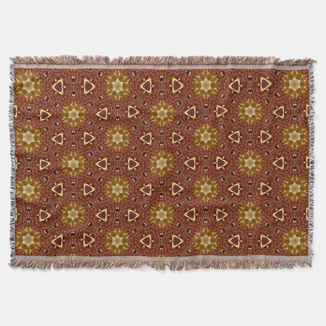 Couverture Motif Masala Jaune Brun Épicé (Devant)