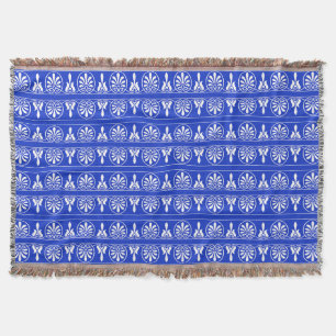 Couverture Motif méditerranéen grec Arabesque bleu