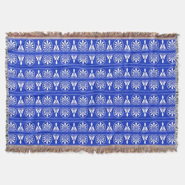Couverture Motif méditerranéen grec Arabesque bleu (Devant)