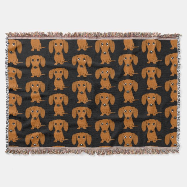 Couverture Motif mignon Dachshunds | Doxies rouges à couche l (Devant)
