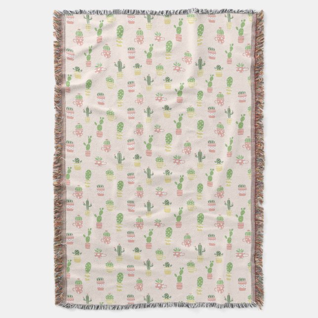 Couverture Motif mignon de cactus (devant Vertical)