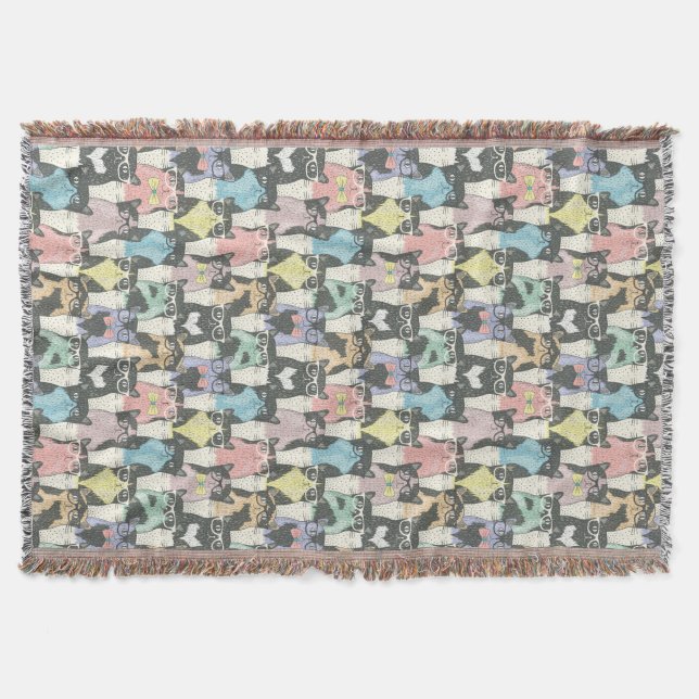 Couverture Motif mignon de chats de hippie (Devant)