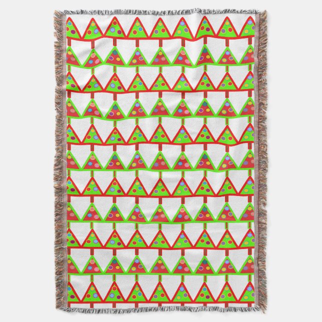 Couverture Motif moderne des arbres de Noël (devant Vertical)