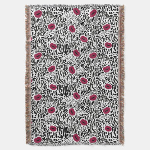 Couverture Motif moderne des lèvres B&W de rouge à lèvres