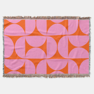Couverture Motif Moderne Du Milieu Du Siècle Préppant Rose Et