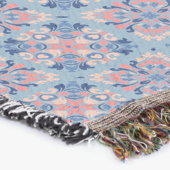 Couverture Motif mosaïque bleu poussiéreux (Coin)