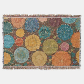 Couverture Motif mosaïque floral terreux