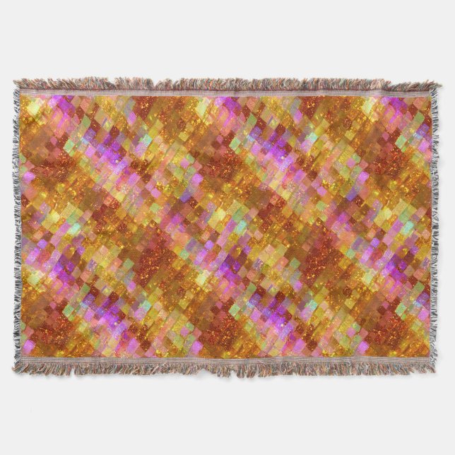 Couverture Motif Mosaïque Iridé Or (Devant)