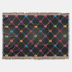 Couverture Motif multicolore avec des crânes