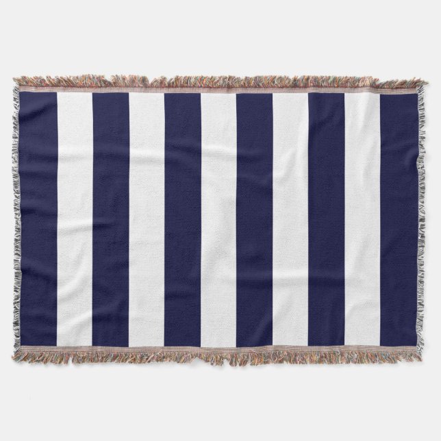 Couverture Motif Navy Blue Stripes (Devant)