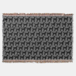 Couverture Motif noir de silhouettes de caniche standard