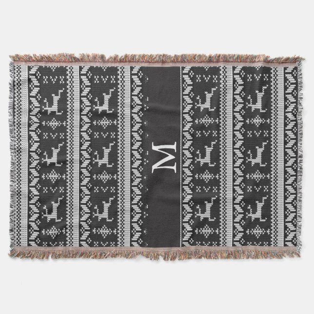 Couverture Motif noir et blanc - Monogramme (Devant)