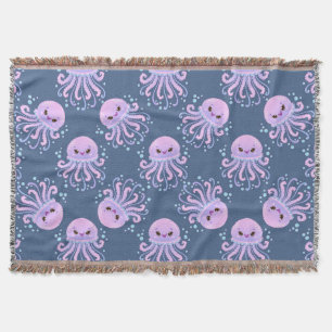 Couverture Motif Océan de Méduses Souriantes pour Décoration