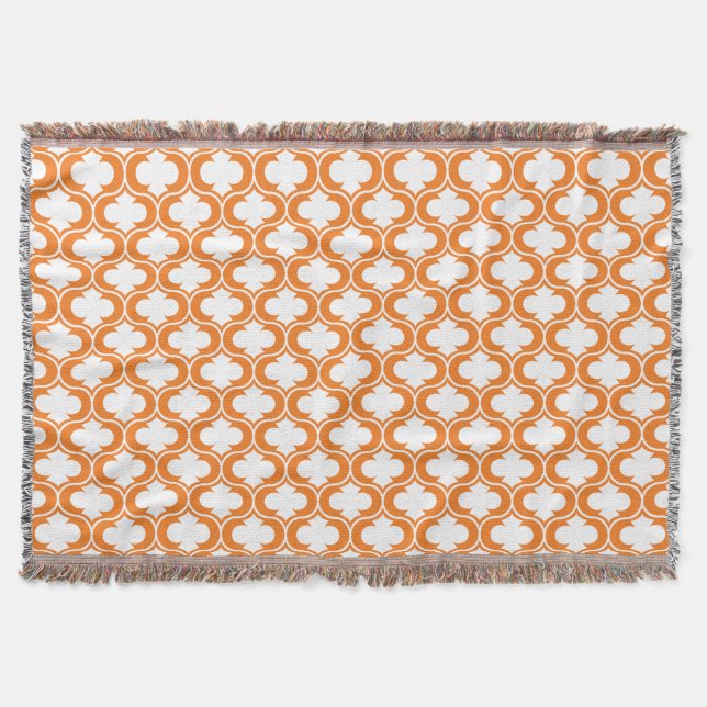 Couverture Motif orange décoratif de trellis (Devant)