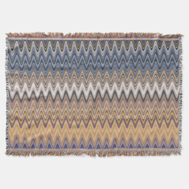 Couverture Motif orange et bleu multicouleur Wavy (Devant)